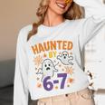 Haunted 67 Ghost Math Teacher Halloween Costume Math Pun Unisex Long Sleeve T-Shirt, funny design Haunted 67 Ghost Math Teacher Halloween Costume Math Pun Unisex Long Sleeve T-Shirt, funny design