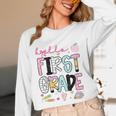 Hello First Grade Teacher Coquette Pencil Bow Back To School Unisex Long Sleeve T-Shirt, funny design