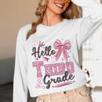 Hello Third Grade First Day Of School Coquette Teacher Girl Unisex Long Sleeve T-Shirt, funny design