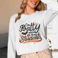 I'm Batty About My Students Watercolor Bat Teacher Halloween Unisex Long Sleeve T-Shirt, funny design