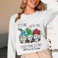 It's Fine We'Re Fine Gnome Pre-K Teacher Christmas Light For Men Women Unisex Long Sleeve T-Shirt, funny design