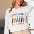 Its Okay To Feel All The Feels Mood Color Crayons Teacher Unisex Long Sleeve T-Shirt, funny design Its Okay To Feel All The Feels Mood Color Crayons Teacher Unisex Long Sleeve T-Shirt, funny design