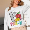 P Is For Pre-K Teacher Pencil Apple Back To School Unisex Long Sleeve T-Shirt, funny design P Is For Pre-K Teacher Pencil Apple Back To School Unisex Long Sleeve T-Shirt, funny design