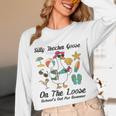 Silly Teacher Goose On The Loose School Out Summer Women Men Unisex Long Sleeve T-Shirt, funny design
