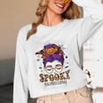 Spooky Paraprofessional Life Halloween Messy Bun Teacher For Men Women Unisex Long Sleeve T-Shirt, funny design