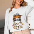STEM Teacher Messy Bun Fall Vibes Autumn Thanksgiving Men Women Unisex Long Sleeve T-Shirt, funny design STEM Teacher Messy Bun Fall Vibes Autumn Thanksgiving Men Women Unisex Long Sleeve T-Shirt, funny design