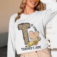 T Is For Teacher’s Aide Back To First Day Of School Leopard Men Women Girls Kids Unisex Long Sleeve T-Shirt, funny design
