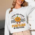 I Teach The Cutest Pumpkins In The Patch Groovy Teacher Fall Unisex Long Sleeve T-Shirt, funny design