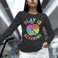 Apple Retro Play Is Learning Kindergarten Teacher Daycare Unisex Long Sleeve T-Shirt, novelty gifts, funny gifts