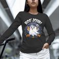 Boo Jour Ghost Halloween French Teacher Cute Coffe Croissant Unisex Long Sleeve T-Shirt, novelty gifts, funny gifts