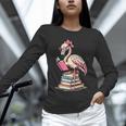 Book Lover Cute Flamingo Reading Teacher Librarian Women Unisex Long Sleeve T-Shirt, novelty gifts, funny gifts