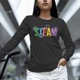 Colorful Steam Letters For Steam Program Teacher And Student Unisex Long Sleeve T-Shirt, novelty gifts, funny gifts