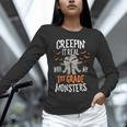 Creepin It Real With My 1st Grade Monsters Halloween Teacher Unisex Long Sleeve T-Shirt, novelty gifts, funny gifts Creepin It Real With My 1st Grade Monsters Halloween Teacher Unisex Long Sleeve T-Shirt, novelty gifts, funny gifts