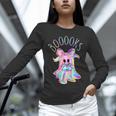 Cute Ghost Book Reading Halloween Teacher Top Girls Women Unisex Long Sleeve T-Shirt, novelty gifts, funny gifts