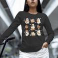 Cute Ghosts Reading Book Bookworm Halloween History Teacher Unisex Long Sleeve T-Shirt, novelty gifts, funny gifts