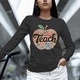Cute Teacher With Apple Retro Teacher Kids Back To School Unisex Long Sleeve T-Shirt, novelty gifts, funny gifts