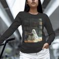 Ghost Library Halloween Book Reading Books Lover Teacher Unisex Long Sleeve T-Shirt, novelty gifts, funny gifts