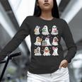 Ghost Reading Teacher Halloween Costume Librarian Book Lover Unisex Long Sleeve T-Shirt, novelty gifts, funny gifts