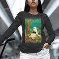 Groovy Ghost Reading Book Cat Halloween Ghost Teacher Unisex Long Sleeve T-Shirt, novelty gifts, funny gifts