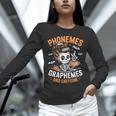 Halloween Skeleton Teacher Phonemes Graphemes Caffeine Lover Unisex Long Sleeve T-Shirt, novelty gifts, funny gifts Halloween Skeleton Teacher Phonemes Graphemes Caffeine Lover Unisex Long Sleeve T-Shirt, novelty gifts, funny gifts