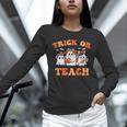 Halloween Teacher Ghosts Trick Or Teach Retro Costume Women Unisex Long Sleeve T-Shirt, novelty gifts, funny gifts