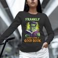 Halloween Teacher Librarian Frankenstein Reading Books Unisex Long Sleeve T-Shirt, novelty gifts, funny gifts