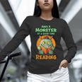 Halloween Teacher Librarian Monster Reading Books Men Women Kids Unisex Long Sleeve T-Shirt, novelty gifts, funny gifts