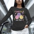 Happy To See Your Face Smile Face Teacher Back To School Unisex Long Sleeve T-Shirt, novelty gifts, funny gifts