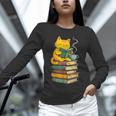 Kawaii Cats Lover Coffee Books Teacher Librarian Cat Unisex Long Sleeve T-Shirt, novelty gifts, funny gifts