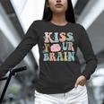 Kiss Your Brain Teacher Inspire Educate Groovy Retro Vintage Unisex Long Sleeve T-Shirt, novelty gifts, funny gifts Kiss Your Brain Teacher Inspire Educate Groovy Retro Vintage Unisex Long Sleeve T-Shirt, novelty gifts, funny gifts