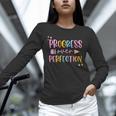 Motivational Progress Over Perfection Back To School Teacher Unisex Long Sleeve T-Shirt, novelty gifts, funny gifts