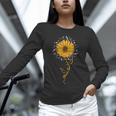 Music Teacher Shirt Sunflower Music Notes Musician Singer Unisex Long Sleeve T-Shirt, novelty gifts, funny gifts