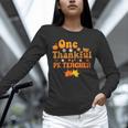 One Thankful PE Teacher Thanksgiving Fall Autumn Groovy Unisex Long Sleeve T-Shirt, novelty gifts, funny gifts