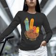 One Thankful Teacher Thanksgiving Turkey Peace Hand Sign Unisex Long Sleeve T-Shirt, novelty gifts, funny gifts