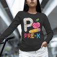 P Is For Pre K Teacher Student Pencil Apple Back To School Unisex Long Sleeve T-Shirt, novelty gifts, funny gifts P Is For Pre K Teacher Student Pencil Apple Back To School Unisex Long Sleeve T-Shirt, novelty gifts, funny gifts