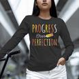 Progress Over Perfection Teacher Pencil Back-To-School Unisex Long Sleeve T-Shirt, novelty gifts, funny gifts