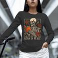 Read In Peace Skeleton Reading Book Halloween Teacher Unisex Long Sleeve T-Shirt, novelty gifts, funny gifts
