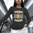 Retro Third Grade Teacher Lightning Bolt Pencil Teacher Kids Unisex Long Sleeve T-Shirt, novelty gifts, funny gifts