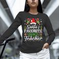 Santa's Favorite Dance Teacher Shirt Christmas Pajama Unisex Long Sleeve T-Shirt, novelty gifts, funny gifts