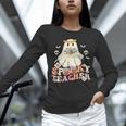 Spooky Teacher Groovy Retro Ghost Teacher Halloween 2023 For Men Women Kids Unisex Long Sleeve T-Shirt, novelty gifts, funny gifts