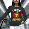 I Teach What's Your Superpower Superhero Teacher Unisex Long Sleeve T-Shirt, novelty gifts, funny gifts