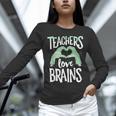 Teachers Love Brains Halloween Costume Trick Treat Zombie Unisex Long Sleeve T-Shirt, novelty gifts, funny gifts