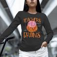Teachers Love Brains Halloween T-Shirt For Men Women Unisex Long Sleeve T-Shirt, novelty gifts, funny gifts
