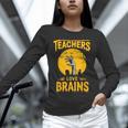 Teachers Love Brains Shirt Men Women Halloween Teacher Unisex Long Sleeve T-Shirt, novelty gifts, funny gifts