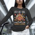 Thanksgiving Teacher Turkey Lets Eat Kids Punctuation Unisex Long Sleeve T-Shirt, novelty gifts, funny gifts Thanksgiving Teacher Turkey Lets Eat Kids Punctuation Unisex Long Sleeve T-Shirt, novelty gifts, funny gifts