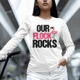 Our Flock Rocks Flamingo Mother's Day Teacher Unisex Long Sleeve T-Shirt, novelty gifts, funny gifts Our Flock Rocks Flamingo Mother's Day Teacher Unisex Long Sleeve T-Shirt, novelty gifts, funny gifts