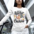 Just a Teacher Who Loves Chickens Chicken Farm Animal Lover Unisex Long Sleeve T-Shirt, novelty gifts, funny gifts