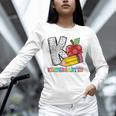 K Is For Kindergarten Teacher Pencil Apple Back To School Unisex Long Sleeve T-Shirt, novelty gifts, funny gifts K Is For Kindergarten Teacher Pencil Apple Back To School Unisex Long Sleeve T-Shirt, novelty gifts, funny gifts