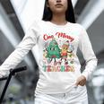 One Merry Teacher Groovy Christmas Tree Pjs Xmas Teacher Unisex Long Sleeve T-Shirt, novelty gifts, funny gifts