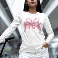Preppy Pre k Back To School Pre-k Teachers Girls Cute Bow Unisex Long Sleeve T-Shirt, novelty gifts, funny gifts Preppy Pre k Back To School Pre-k Teachers Girls Cute Bow Unisex Long Sleeve T-Shirt, novelty gifts, funny gifts